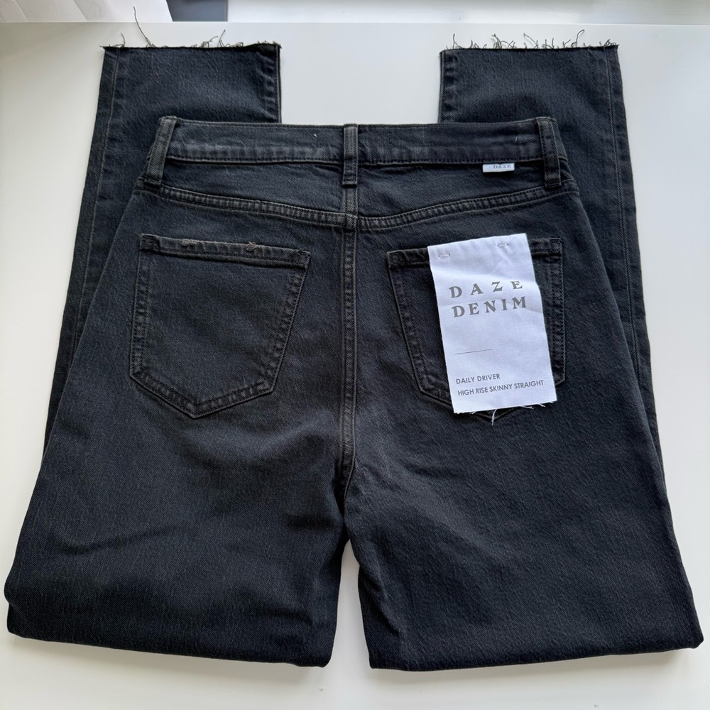 Daily Driver High Rise Skinny Straight Black Jeans Size 25 - Picture 4 of 7